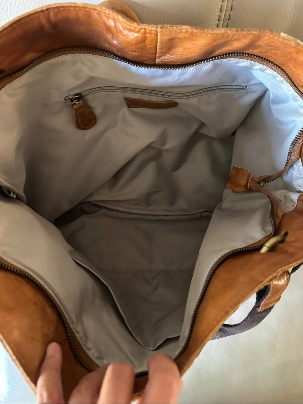 Ameri Leather Sana Leather Convertible Tote Bag